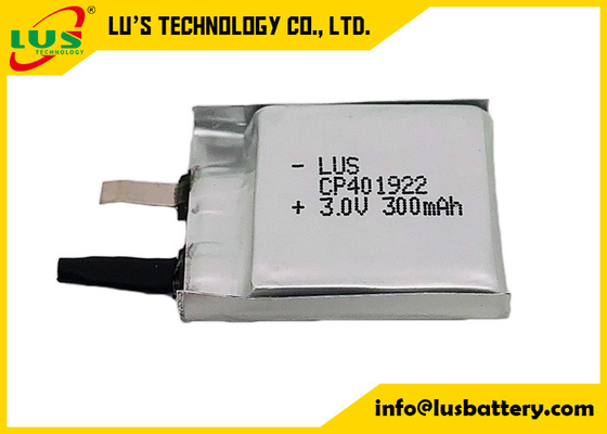 Batería ultra delgada primaria Limno2 de la batería de litio de CP401922 3.0V 300mah