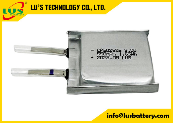 LiMnO2 Celular ultra delgada 3V CP502525 Batería Batería de paquete blando CP502525 3v Batería de tarjeta inteligente de 550mAh