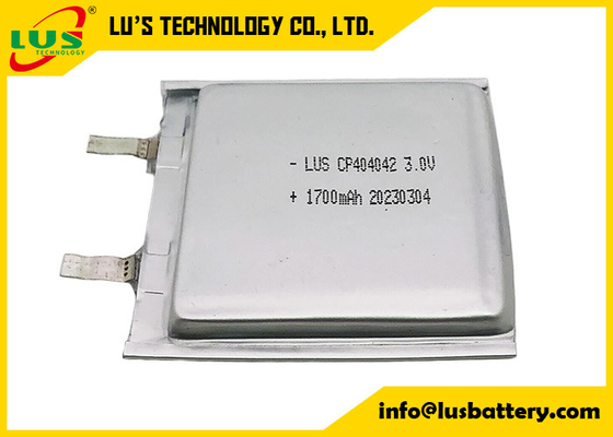 Batería de litio de 3 V Baterías ultra delgadas de 1700 mAh CP404040 Batería de litio de metal en paquete blando