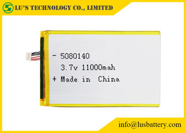 La batería de ión de litio recargable de la batería 3.7v 11000mah del polímero de litio LP5080140 modificó los terminales para requisitos particulares