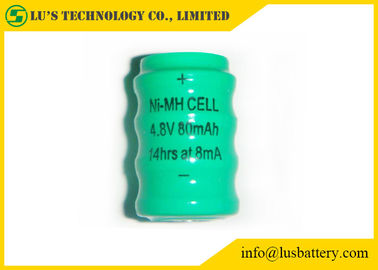 vida de servicio larga material recargable del botón de la pila NIMH de la batería de 80mah 1,2 V
