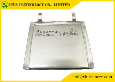 batería de ión de litio flexible de la batería CP265045 de 3.0V 1250mAh LiMnO2