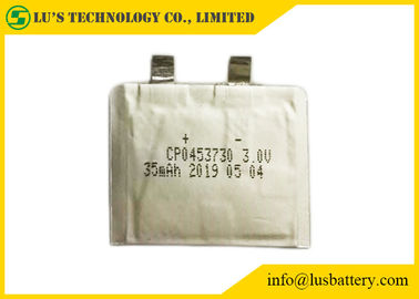 Batería de litio de la batería ultra fina de CP0453730 35mah 3V pequeña para las etiquetas
