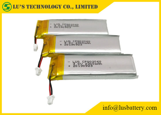 Batería de litio recargable prismática de CP802060 3V 2300mah
