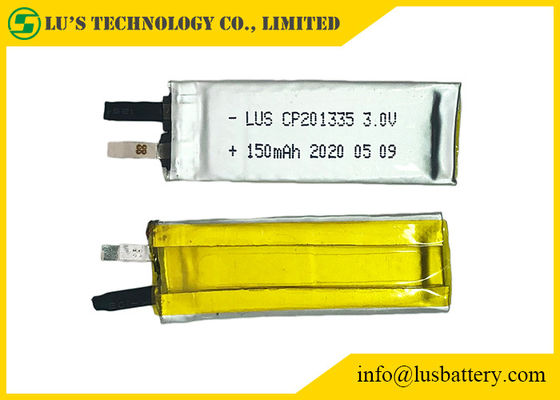 Baterías flexibles Limno2 3v de los terminales 3.0v 150mah de los pernos CP201335