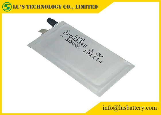 Batería prismática ultra fina 3.0V Limno2 30mAh CP042345 para la llave