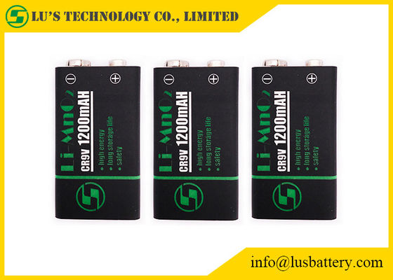 La batería de litio del cuadrado de CR9V 1200mAh 9v 150mA descarga las baterías de Li mno2