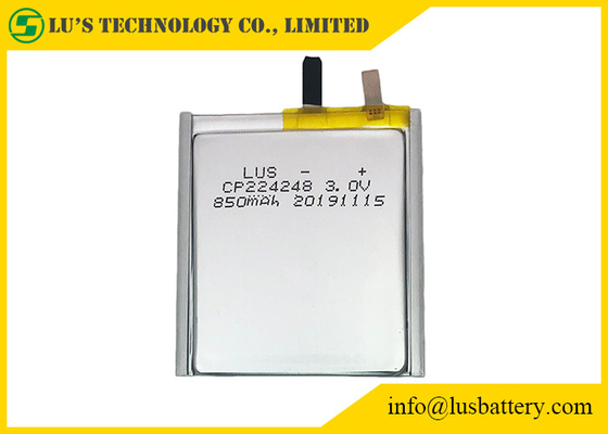 batería fina LimnO2 CP224248 de la célula de 3.0v 850mah para las etiquetas de Bluetooth