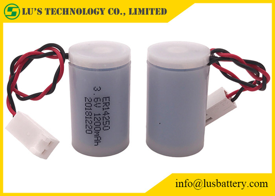 batteirs del tamaño ER14250 3,6 V 1200mah lisocl2 de las baterías 1/2AA con el estuche de plástico para medir