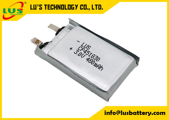 batería de ión de litio fina 3V 480mah de la batería CP451830 del manganeso del litio del embalaje flexible