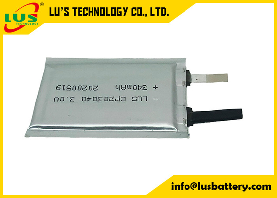 Batería de litio fina CP203040 3.0v 340mah para la etiqueta elegante rastreable