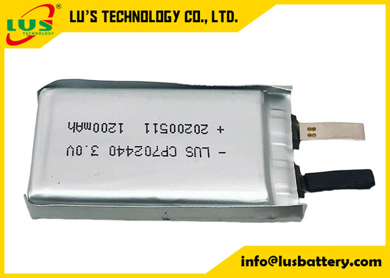 Batería flexible primaria ultra fina de la batería de litio de 3.0V 1500mAh CP702440 Li MnO2