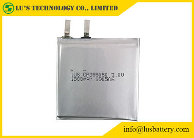 Baterías flexibles modificadas para requisitos particulares de la célula 3.0V 1900mah limno2 de la batería de litio Cp355050 3V ligeramente