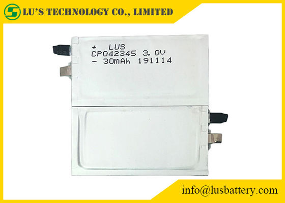 batería de litio de 3.0V 30mAh Limno2 CP042345 prismático no recargable