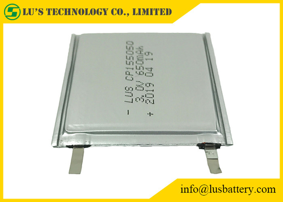 La batería de litio ultra fina prismática de Limno2 650mah CP155050 ata con alambre el conector
