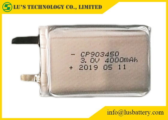 3V batería fina ultra fina del sistema Limno2 del humo de la célula 4000mAh CP903450