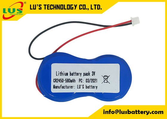 conector de la batería CR2450-2P 2P de 3v 1200mah Limno2 ningún recargable