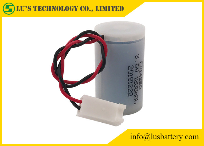 batteirs del tamaño ER14250 3,6 V 1200mah lisocl2 de las baterías 1/2AA con el estuche de plástico para medir