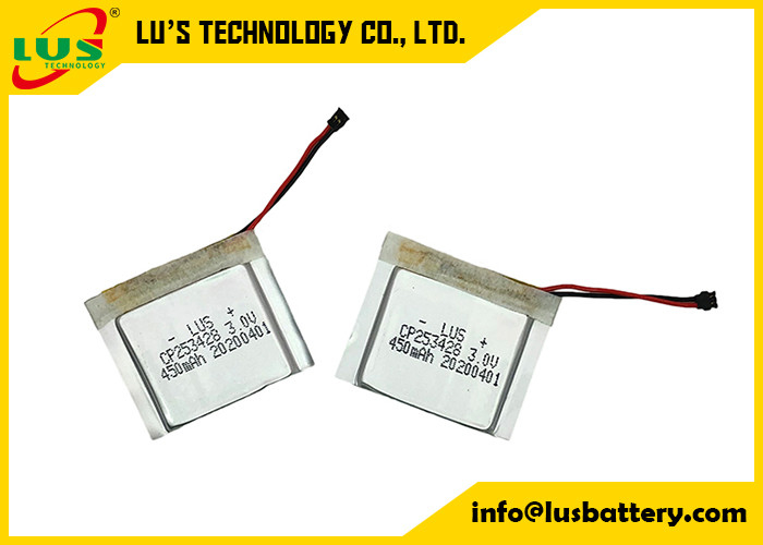 CP253428 fino plano con el litio Ion Non Rechargeable Cell de voltio 450mah del conector 3