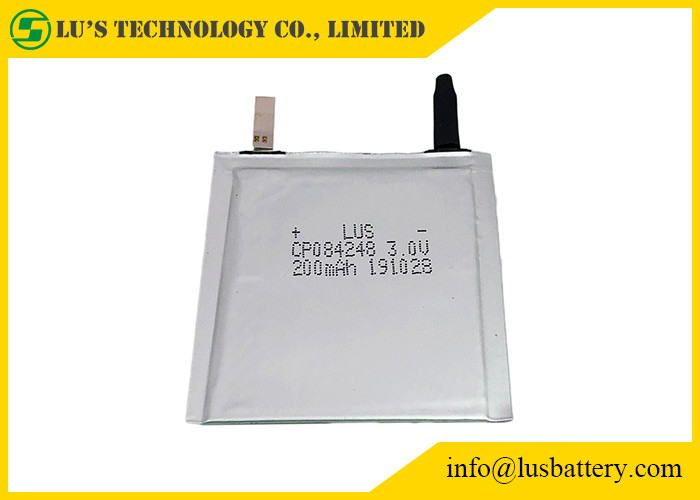 Batería 3.0v 200mah CP084248 del manganeso del litio del embalaje flexible para la etiqueta elegante rastreable
