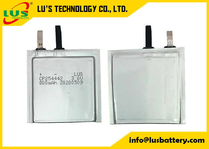 Batería ultra fina de la batería CP254442 800mah Lipo de 3.0V LiMnO2 para el dispositivo de la cerradura del RFID
