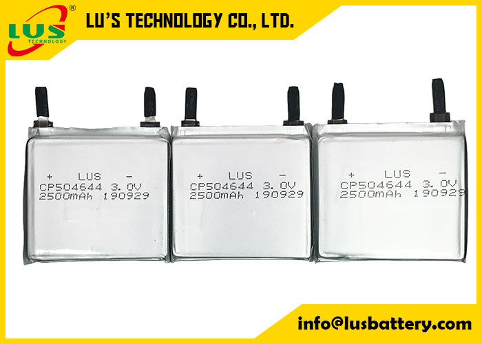 Batería ultrafina de 3V 2500mAh de la célula de litio primaria CP504644 para los productos de IOT