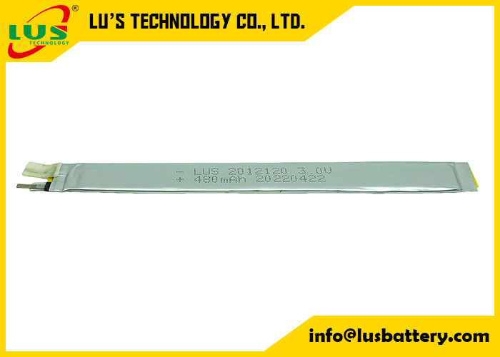 Super Narrow Li Po Cell Batería de litio primaria no recargable CP2012120 480 mah 3 voltios