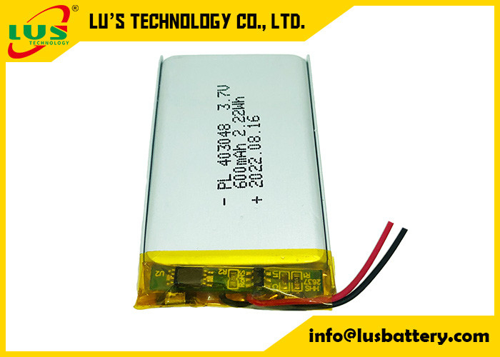 LP403048 3.7V Batería de polímero de litio flexible 600mah PCBA Placa de protección para dispositivo portátil