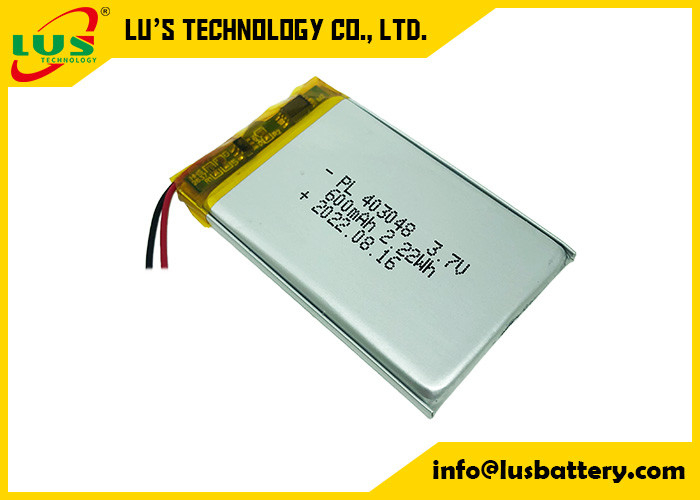 LP403048 3.7V Batería de polímero de litio flexible 600mah PCBA Placa de protección para dispositivo portátil