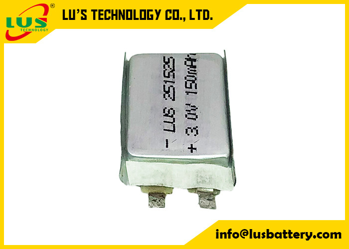 Alta Rate Battery 3.0v 150mah Limno2 seguridad del PTC de la célula de la bolsa de CP251525 para los usos de la tarjeta
