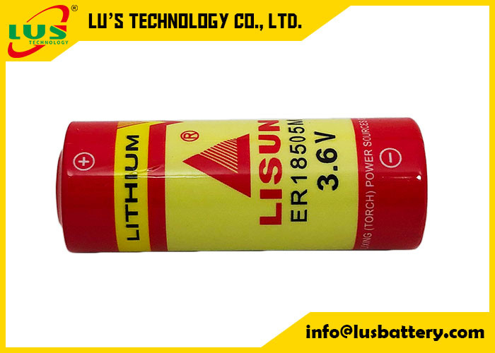 Tipo espiral batería primaria ER18505M UHR-ER18505 de la batería de litio 3.6V 3600mAh Li SOCl2