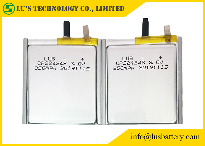 Larga vida fina de la batería CP224248 3.0v 850mah de la célula del RFID para las etiquetas de Bluetooth