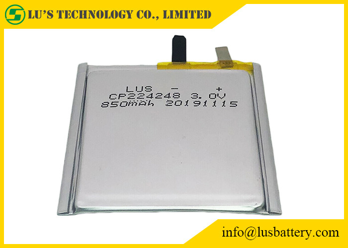 Larga vida fina de la batería CP224248 3.0v 850mah de la célula del RFID para las etiquetas de Bluetooth