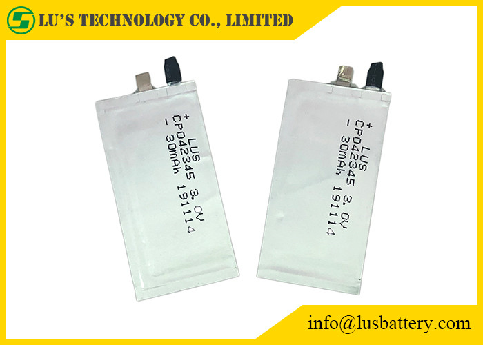 Célula ultra fina CP042345 de la batería del RFID para la batería de las baterías de litio de las tarjetas inteligentes 3.0v 35mah limno2