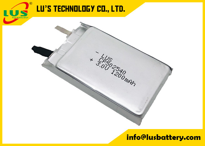 No recargable CP502540 Batería de litio de película fina 3V 1200mAh CF502540 Batería de litio primaria de película fina