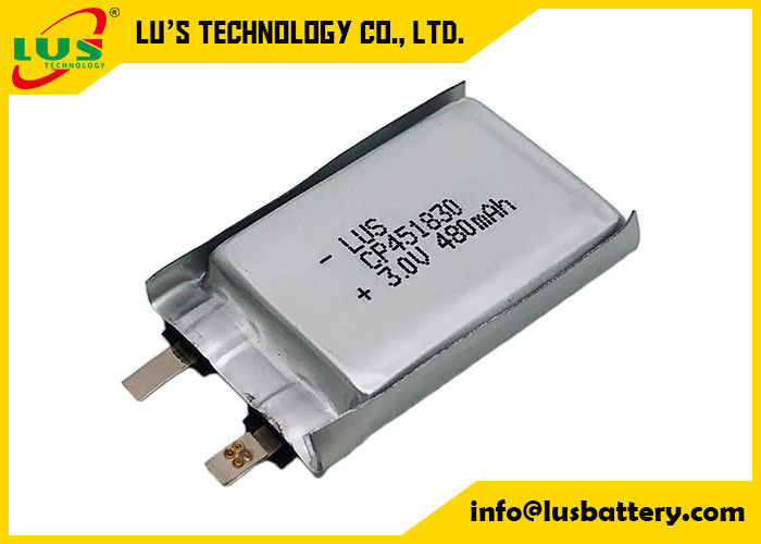 Batería ultra gruesa de 480 mAh para masajeador Baterías primarias de litio 3V Batería blanda de 480 mAh CP451830 para sistema de llamadas electrónicas