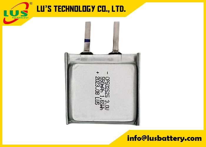 CP502525 3v 550mAh Batería de paquete suave para sensores IOT CP502520 LiMnO2 Célula delgada 3,0V Batería delgada flexible