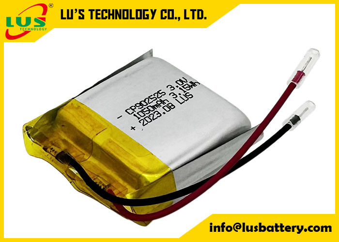 CP902525 Dióxido de litio y manganeso 3V Batería de bolsillo 3.0v 1050mah CP1002525 Baterías finas no recargables