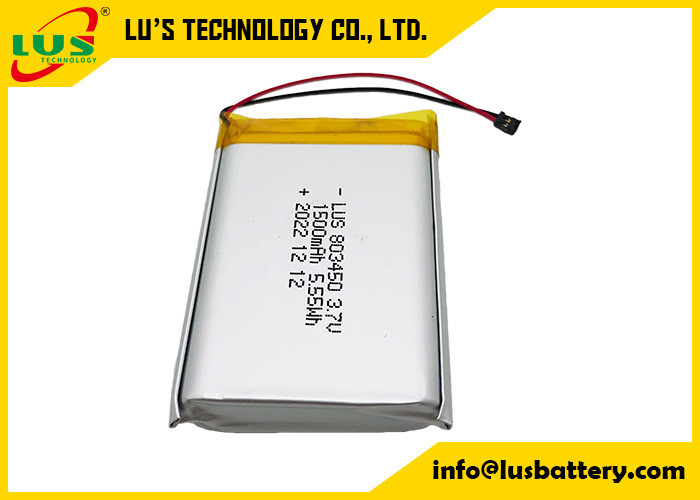 Batería de litio de polímero 1500mAh 5.55Wh LP803450 1500mAh 3.7V Batería recargable de litio de polímero LP803450