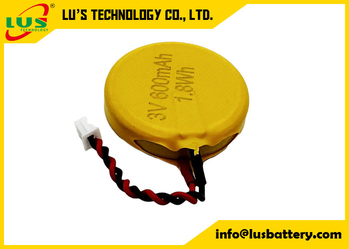 Cable de alta capacidad equivalente a la IEC CR2450 CMOS Batería CR 2450 BIOS Botón con cable y conector para PCB