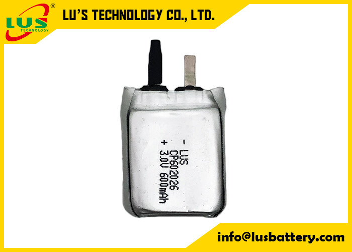 3v 600mah batería limno2 no recargable cp602026 batería ultra delgada LI-MnO2 CP602026 600MAH célula CP