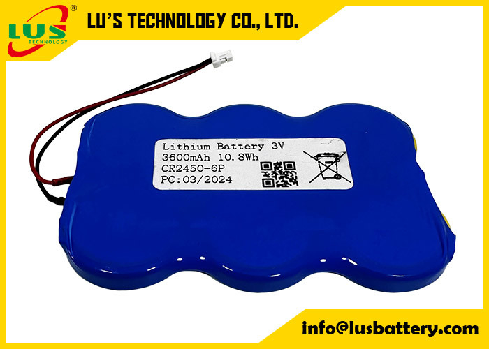 CR2450 en paralelo CR2450-6P Batería de batería de botón de litio 3V personalizada 3600mah