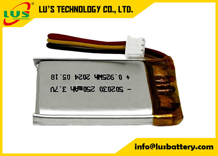 3Batería recargable de.7v 502030 Batería de Li Polymer LP502030 3.7V 250mAh célula recargable fina