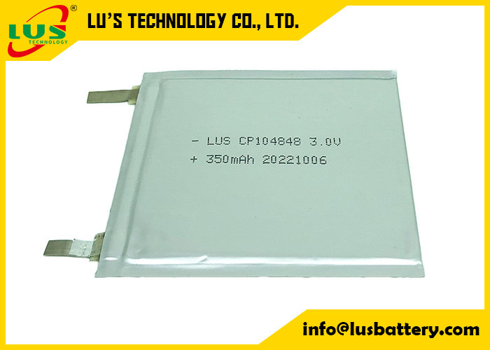 Baterías de bolsa delgada CP104848 3v batería primaria de litio de 350mah con células super delgadas OEM para tarjetas