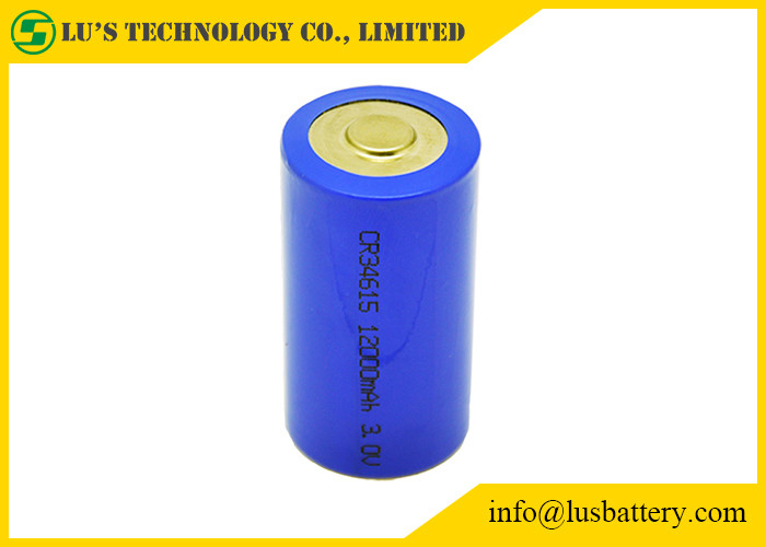 Tipo primario forma del poder de la batería de litio de CR34615 3V 12ah 3.0v 12000mah CR34615 Li-MnO del cilindro del tamaño de D