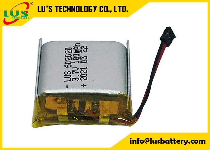 3.7V 180mAh Lipo Polymer Batería recargable LP602020 batería de litio 180mah 3.6V batería