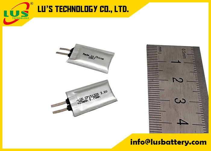 Batería de células ultra delgadas 3.0V 25mAh Batería primaria de litio CP151320 batería limno2