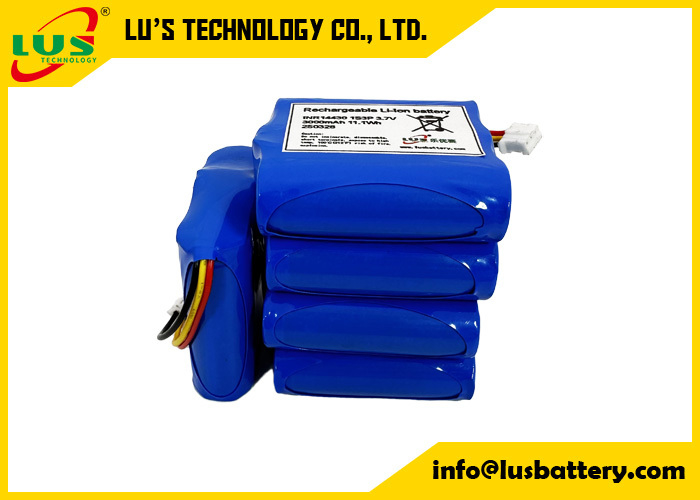 INR14430 3.7V 3000mah Batería de iones de litio 1S3P batería recargable de iones de litio