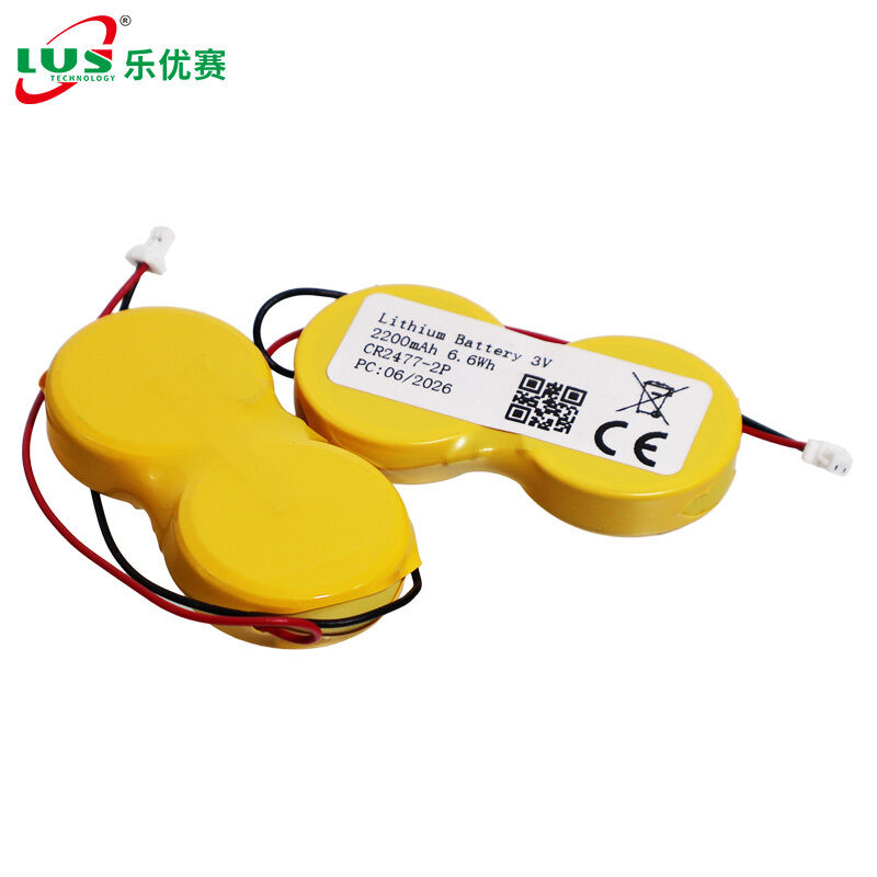 Bulk CR 2477 3V lithium coin cell battery pack CR2477-2P with connector 2200mah 3V battery