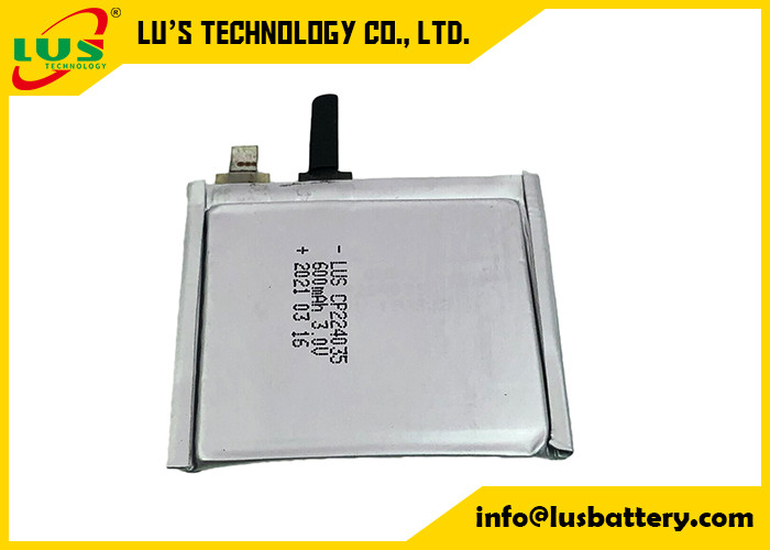 Batería suave 3.0V 600mah CP224035 del paquete del manganeso del litio para llamar el localizador
